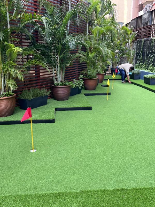 Artificial grass landscape design